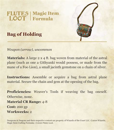 magic item 5e artificer bag